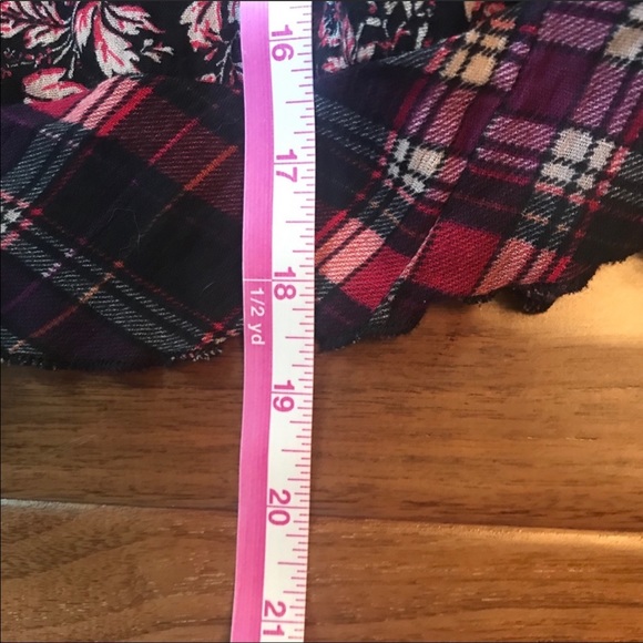 Free People What About Love Floral Plaid Ruffle One Shoulder Maxi Dress - Picture 8 of 14